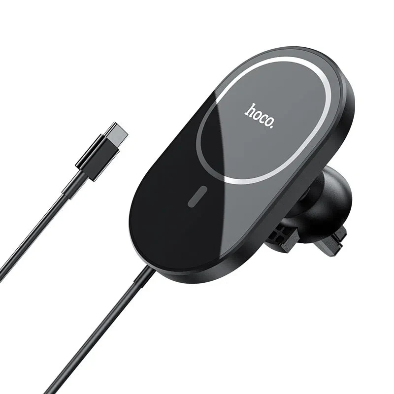 Авто держатель Hoco CA90 Powerful (Wireless Charger 15W) [Black] 2