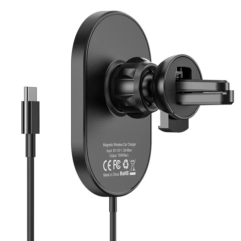 Авто держатель Hoco CA90 Powerful (Wireless Charger 15W) [Black] 5