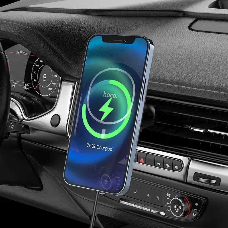 Авто держатель Hoco CA90 Powerful (Wireless Charger 15W) [Black] 4
