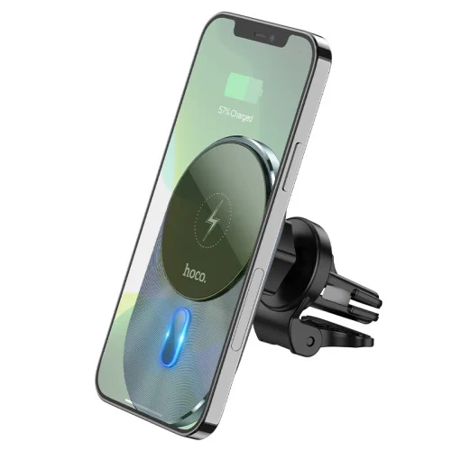 HOCO CA91 Magic magnetic wireless fast charging car holder Gray