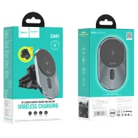 HOCO CA91 Magic magnetic wireless fast charging car holder Gray 6