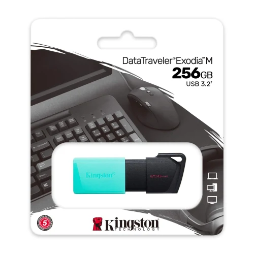 Флеш-накопитель USB Kingston DataTraveler Exodia M, 256Гб, Черный/Синий