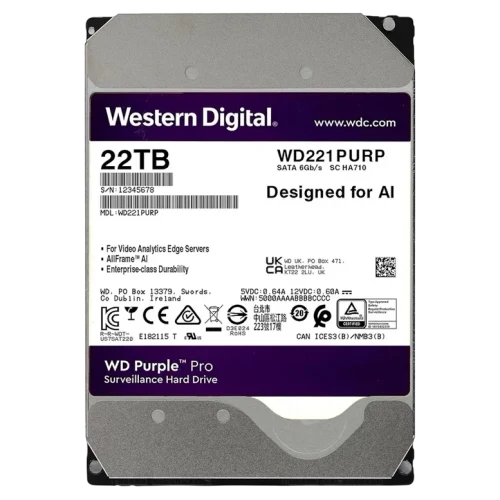 Жесткий диск Western Digital WD Purple Pro, 22 ТБ, Purple