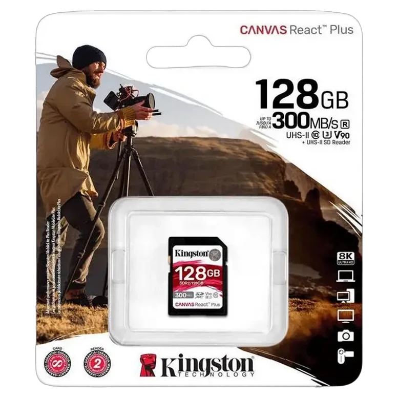 Карта памяти Kingston Canvas React Plus, 128ГБ, Black 2