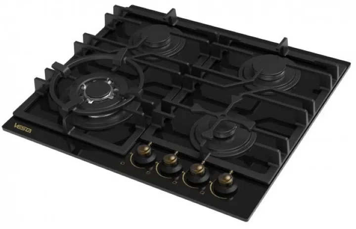 Plită încorporabilă cu gaz Vesta BH6060IСG/RBL, Black 2
