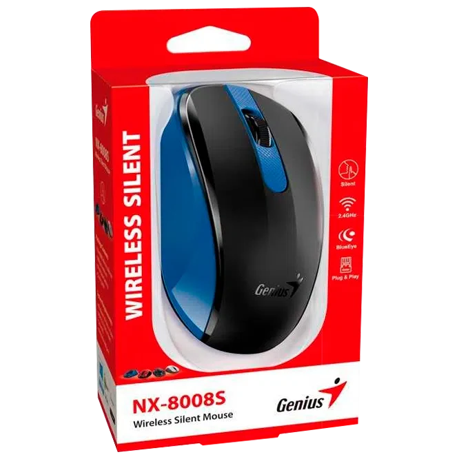 Mouse Genius NX-8008S, Black/Blue 3