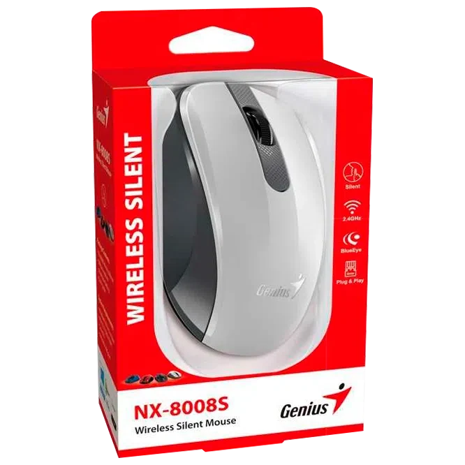 Компьютерная мышь Genius NX-8008S, White/Gray 3