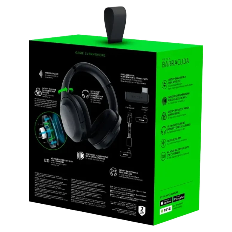 Наушники Razer Barracuda, Беспроводные / Проводные, Black 7