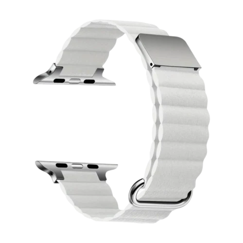 Ремешок кожаный для Apple Watch 42/44/45 мм с MagSafe, White