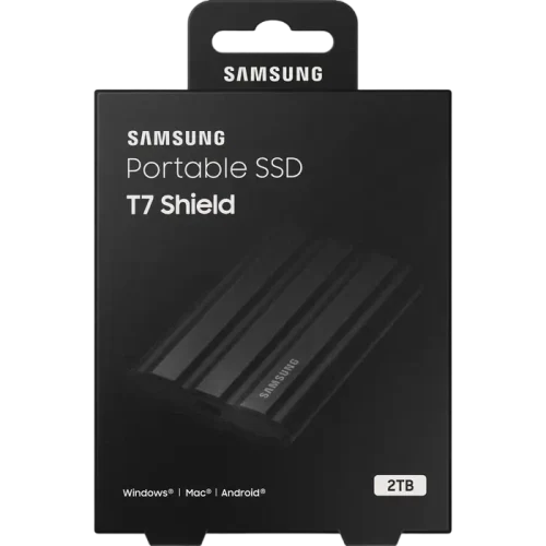 Внешний портативный SSD накопитель Samsung T7 Shield, 2 ТБ, Чёрный