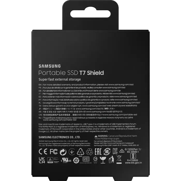 Внешний портативный SSD накопитель Samsung T7 Shield, 2 ТБ, Чёрный 12