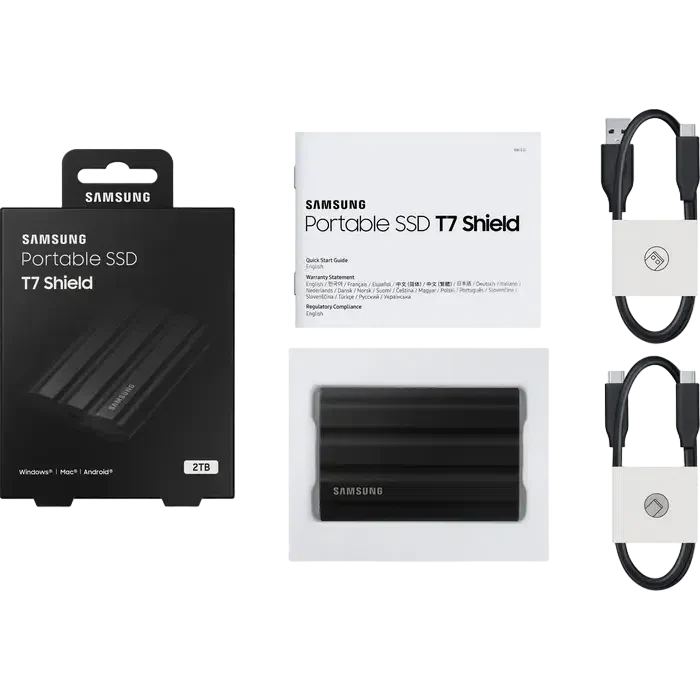Внешний портативный SSD накопитель Samsung T7 Shield, 2 ТБ, Чёрный 8