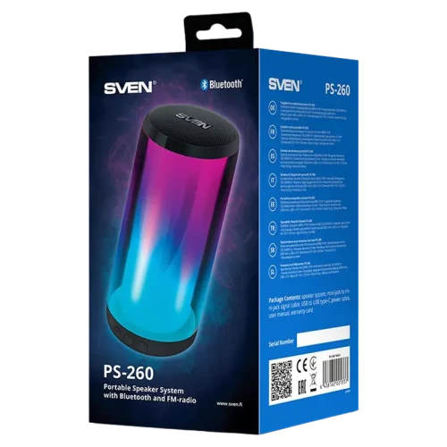 Портативная колонка SVEN PS-260, Чёрный