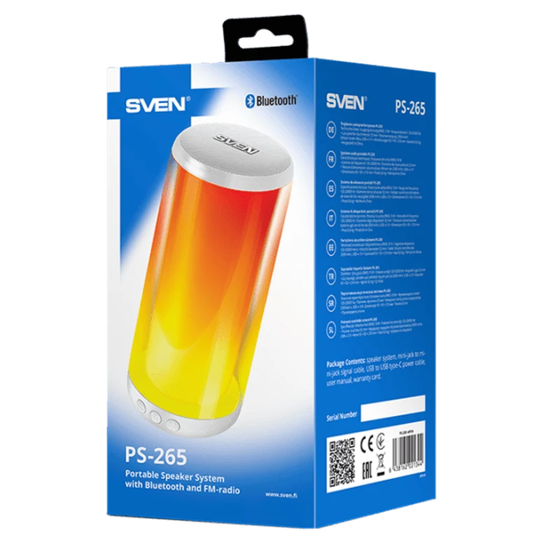 Портативная колонка Sven PS-265, Белый 7