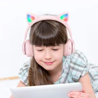 HOCO W39 Cat ear kids BT headphones Pink 3