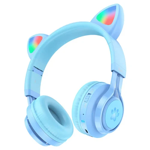 HOCO W39 Cat ear kids BT headphones Blue
