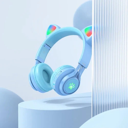 HOCO W39 Cat ear kids BT headphones Blue