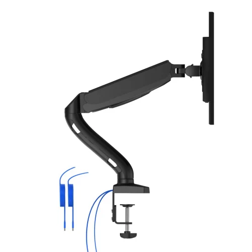 Arm for 1 monitors 13"-31.5" - AOC AS110DX with integrated USB Hub, Black, USB Hub: USB-C + USB3.0, Desk Clamp/Grommet, Aluminum structure, Gas spring, Height adjustment, Max.Load: 2-9kg, Tilt: '-90°~+85°, Swivel:180°, Rotation:360°, Hidden cable management, VESA 75/100