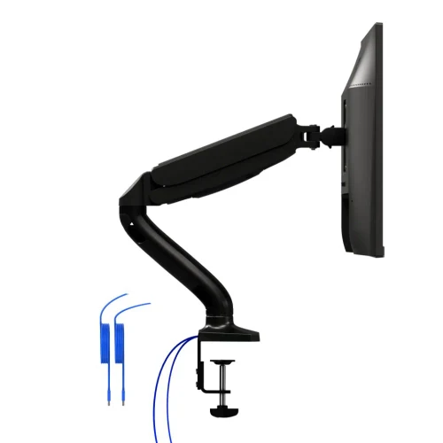Arm for 1 monitors 13"-31.5" - AOC AS110DX with integrated USB Hub, Black, USB Hub: USB-C + USB3.0, Desk Clamp/Grommet, Aluminum structure, Gas spring, Height adjustment, Max.Load: 2-9kg, Tilt: '-90°~+85°, Swivel:180°, Rotation:360°, Hidden cable management, VESA 75/100