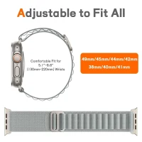 Strap Apple Watch series 1/2/3/4/5/6/7/8/SE/Ultra/9/10 Nylon Gray 2