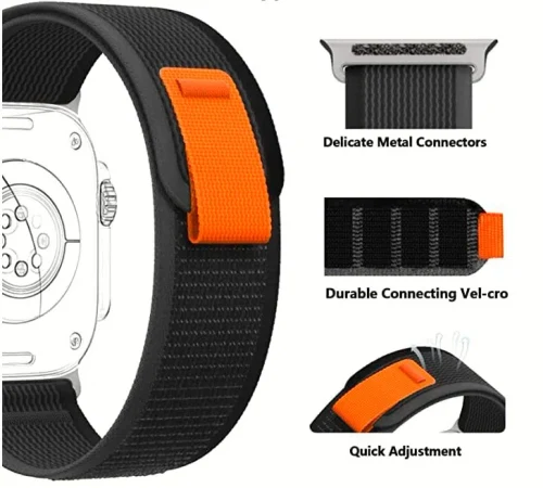Strap for Apple Watch All series Nylon Sport Band Black