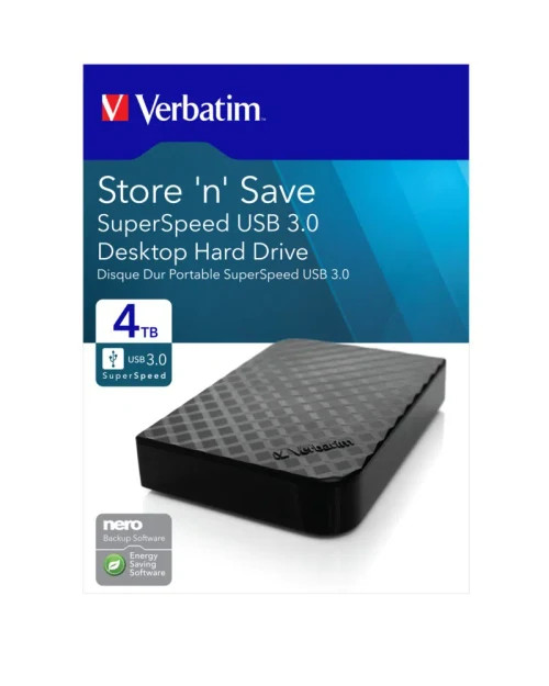 Внешний жесткий диск Verbatim ”Store 'n' Save”, 4 ТБ, Black