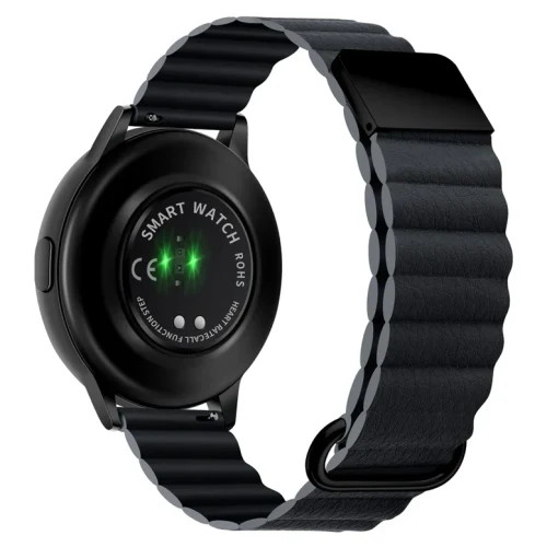 Ремешок кожаный на магните 20mm Black