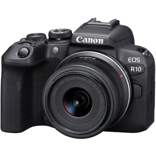 Беззеркальный фотоаппарат Canon EOS R10 & RF-S 18-45mm f/4.5-6.3 IS STM KIT, Чёрный