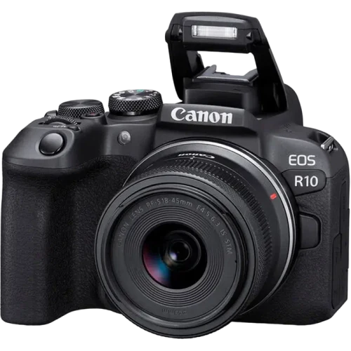 Беззеркальный фотоаппарат Canon EOS R10 & RF-S 18-45mm f/4.5-6.3 IS STM KIT, Чёрный