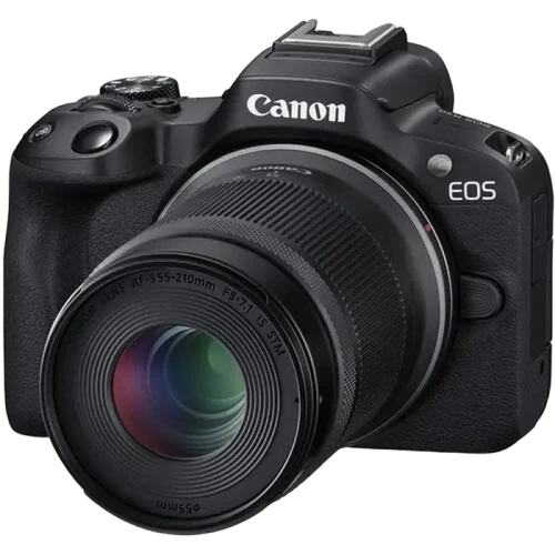 Беззеркальный фотоаппарат Canon EOS R50 Blac & RF-S 18-45mm & RF-S 55-210mm KIT, Чёрный
