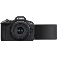 Aparat Foto Mirrorless Canon EOS R50 Blac & RF-S 18-45mm & RF-S 55-210mm KIT, Negru 2