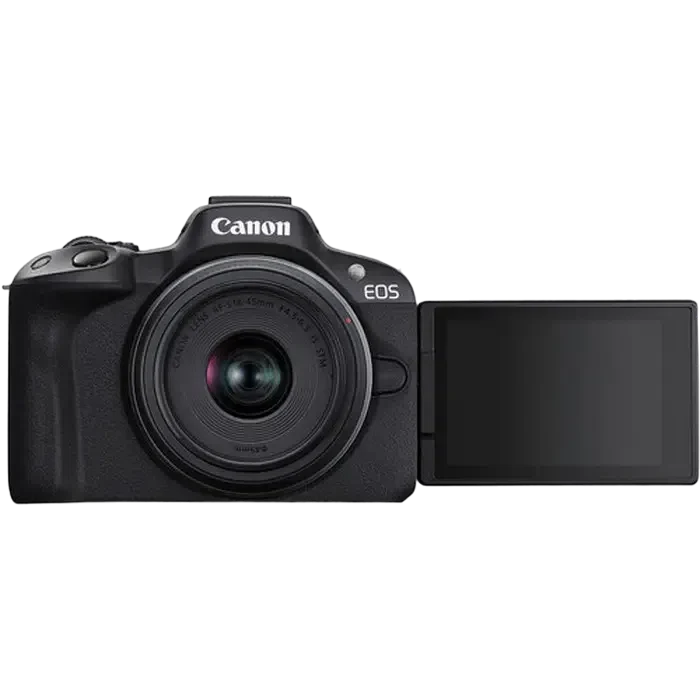 Aparat Foto Mirrorless Canon EOS R50 Blac & RF-S 18-45mm & RF-S 55-210mm KIT, Negru 2