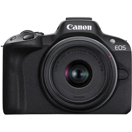 Беззеркальный фотоаппарат Canon EOS R50 Black & RF-S 18-45mm f/4.5-6.3 IS STM KIT, Чёрный