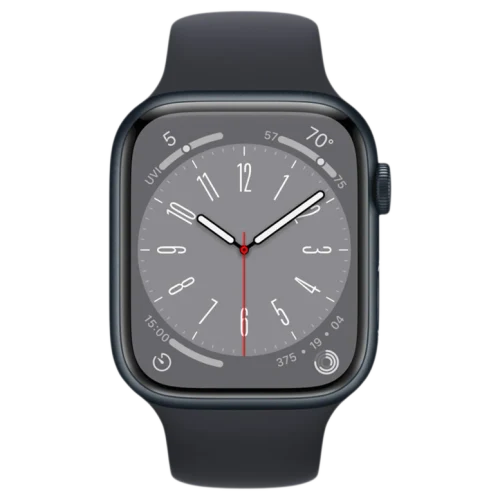 Apple Watch 8 MNUJ3 45mm, Midnight Almn Case Midnight Sport Band GPS
