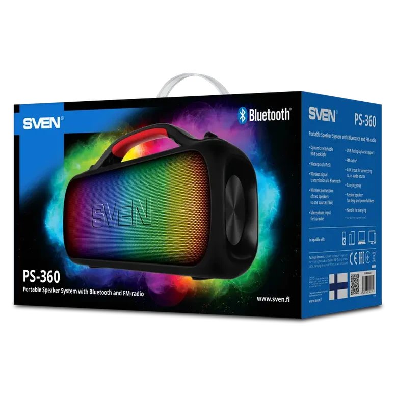 Портативная колонка SVEN PS-360, Чёрный 8