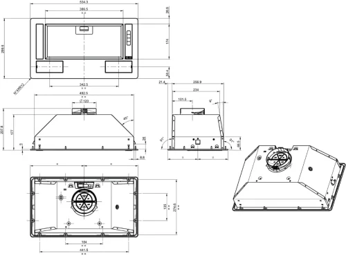 Вытяжка Gorenje BHI611ES, Серый