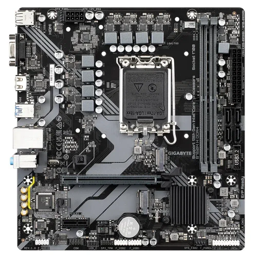 Placă de bază GIGABYTE B760M H DDR4, Black