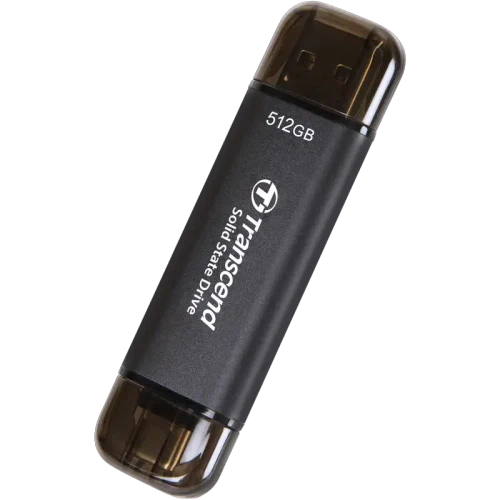 Внешний портативный SSD накопитель Transcend ESD310C, 512 GB, Чёрный