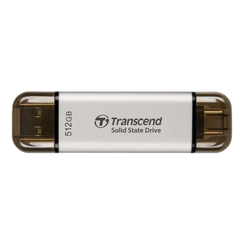 Внешний портативный SSD накопитель Transcend ESD310S, 512 GB, Серебристый