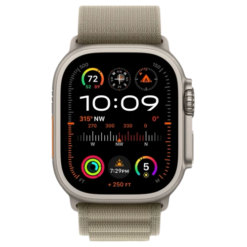 Apple Watch Ultra 2 GPS 49mm Titanium Beige Alpine loop Olive