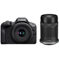 Aparat Foto Mirrorless Canon EOS R100 Black & RF-S 18-45mm & RF-S 55-210mm KIT, Negru