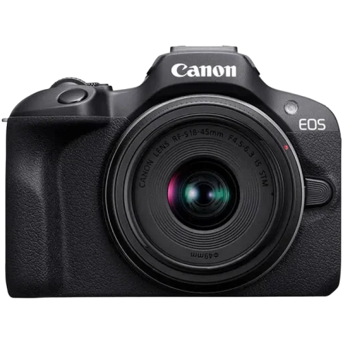 Беззеркальный фотоаппарат Canon EOS R100 Black & RF-S 18-45mm & RF-S 55-210mm KIT, Чёрный