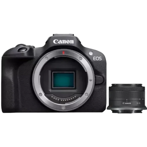 Aparat Foto Mirrorless Canon EOS R100 Black & RF-S 18-45mm f/4.5-6.3 IS STM KIT, Negru