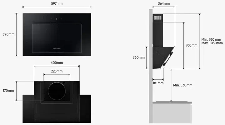 Hota Samsung NK24B3501VB/WT, Negru 4