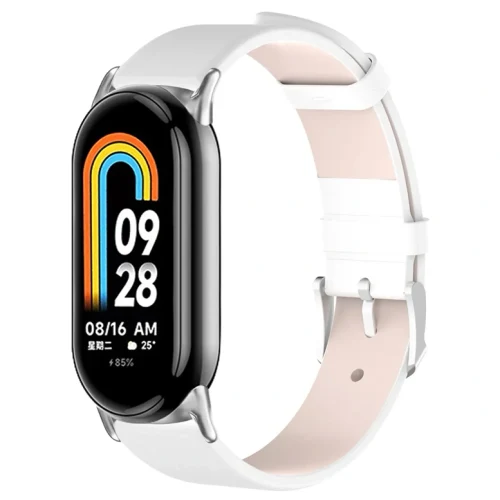 Cureluşă Xiaomi Strap Leather Smart Band 8/9 White