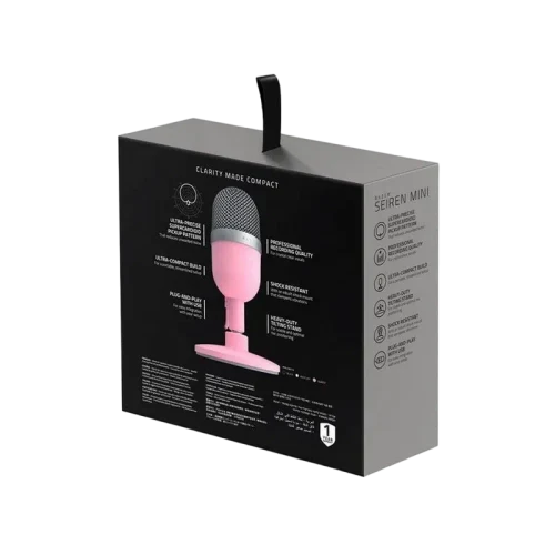 Игровой Микрофон Razer Seiren Mini, Проводной аналоговый, Розовый