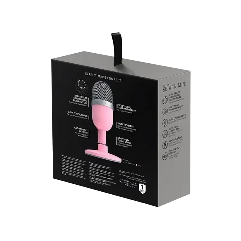 Игровой Микрофон Razer Seiren Mini, Проводной аналоговый, Розовый 4