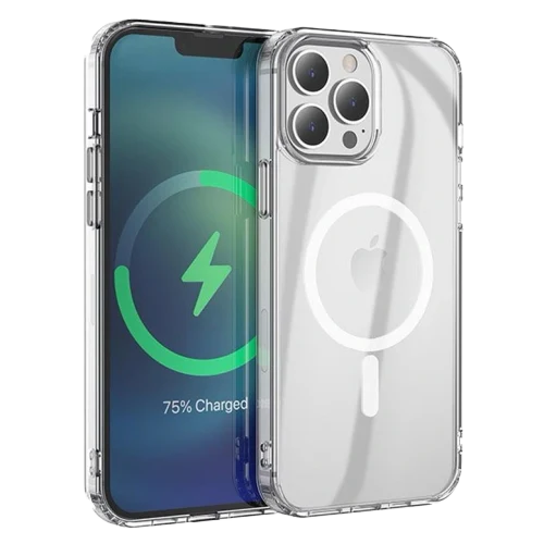 HOCO Magnetic series airbag anti-fall protective shell for iPhone 15 Pro Transparent