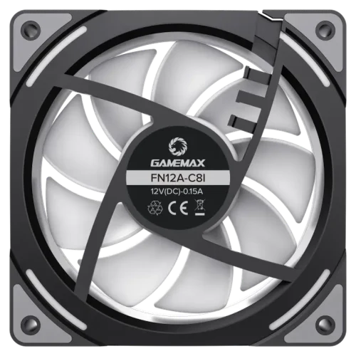 Ventilator PC Gamemax FN12A-C8I, 120 mm, Negru