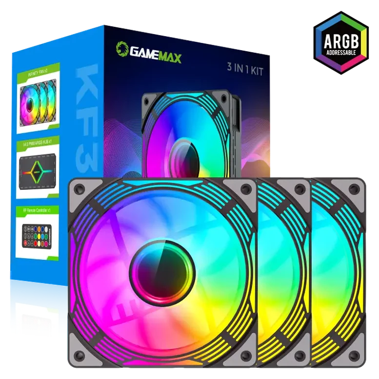 Ventilator PC Gamemax KF300, 120 mm, Negru 8